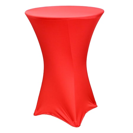 Atlas Commercial Products Spandex Fitted Stretch Table Cover for 30" Cocktail Table, Red SP-CTC-17